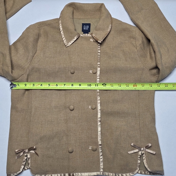 GAP Women's Tan Wool Jacket with Bow Accents - Picture 9 of 10
